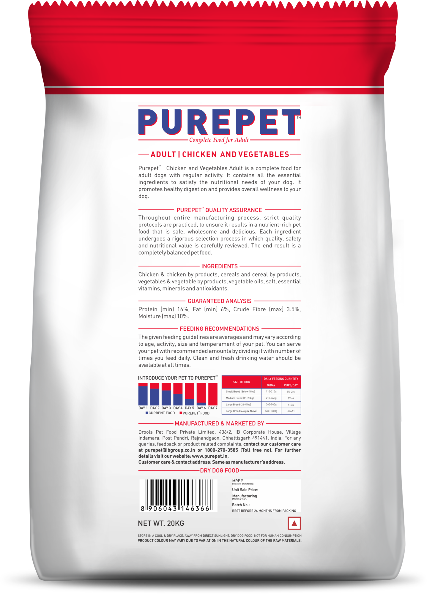Purepet Adult Dry Dog Food 20kg | Chicken & Vegetable Flavour - Image 2